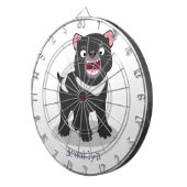 かわいい空腹タスマニア悪魔の漫画イラストレーション ダーツボード (正面右)