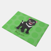 かわいい空腹タスマニア悪魔の漫画イラストレーション ドアマット (アングル)