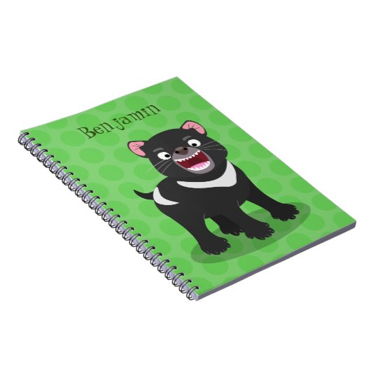 かわいい空腹タスマニア悪魔の漫画イラストレーション ノートブック (右側)