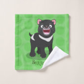 かわいい空腹タスマニア悪魔の漫画イラストレーション バスタオルセット (ウォッシュタオル)