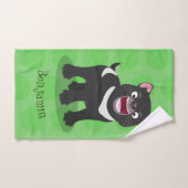 かわいい空腹タスマニア悪魔の漫画イラストレーション バスタオルセット (ハンドタオル)