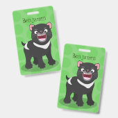 かわいい空腹タスマニア悪魔の漫画イラストレーション バッジ (Front & Back)