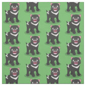 かわいい空腹タスマニア悪魔の漫画イラストレーション ファブリック (見本)