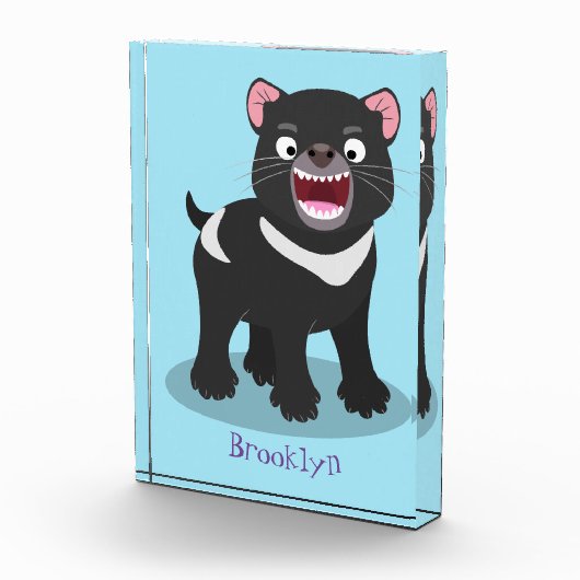 かわいい空腹タスマニア悪魔の漫画イラストレーション フォトブロック (右)