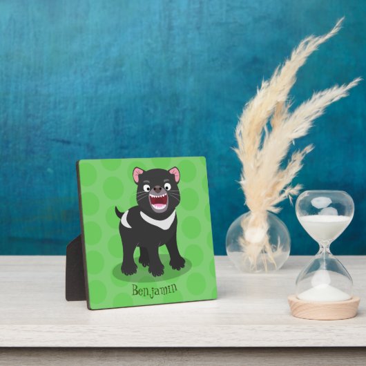 かわいい空腹タスマニア悪魔の漫画イラストレーション フォトプラーク (インサイチュ)