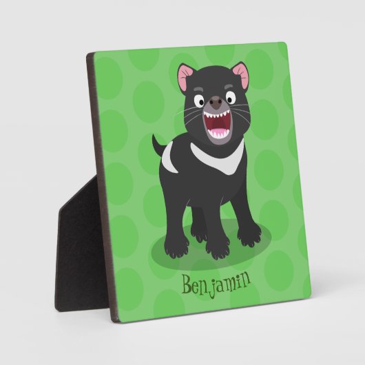 かわいい空腹タスマニア悪魔の漫画イラストレーション フォトプラーク (正面)