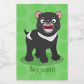 かわいい空腹タスマニア悪魔の漫画イラストレーション フードラベル (シングルラベル)