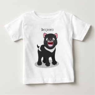 かわいい空腹タスマニア悪魔の漫画イラストレーション ベビーTシャツ