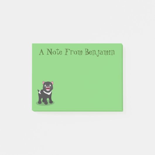 かわいい空腹タスマニア悪魔の漫画イラストレーション ポストイット (正面)