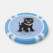 かわいい空腹タスマニア悪魔の漫画イラストレーション ポーカーチップ (シングル)