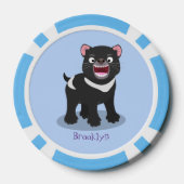 かわいい空腹タスマニア悪魔の漫画イラストレーション ポーカーチップ (裏面)