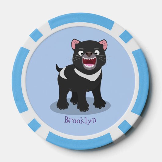 かわいい空腹タスマニア悪魔の漫画イラストレーション ポーカーチップ (裏面)