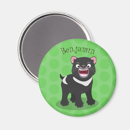 かわいい空腹タスマニア悪魔の漫画イラストレーション マグネット (正面/裏面)