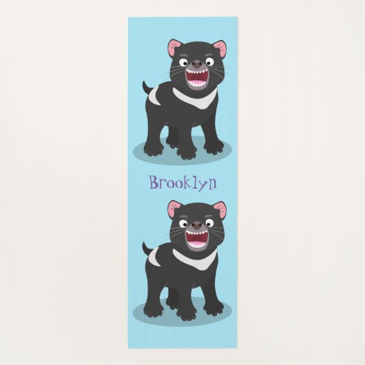 かわいい空腹タスマニア悪魔の漫画イラストレーション ヨガマット (裏面)