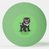 かわいい空腹タスマニア悪魔の漫画イラストレーション 卓球ボール (正面)