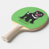 かわいい空腹タスマニア悪魔の漫画イラストレーション 卓球ラケット (正面アングル)