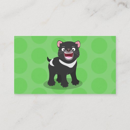 かわいい空腹タスマニア悪魔の漫画イラストレーション 名刺 (裏面)