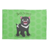 かわいい空腹タスマニア悪魔の漫画イラストレーション 枕カバー (裏面)