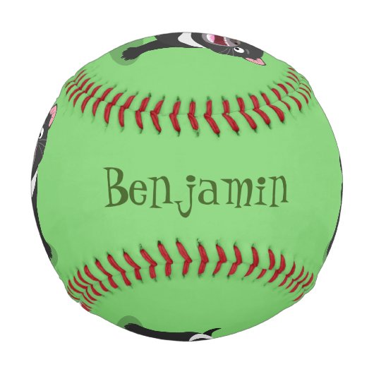 かわいい空腹タスマニア悪魔の漫画イラストレーション 野球ボール (裏面)