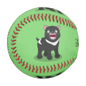 かわいい空腹タスマニア悪魔の漫画イラストレーション 野球ボール (正面左)