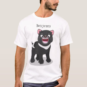 かわいい空腹タスマニア悪魔の漫画イラストレーション Tシャツ