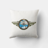 かわいい空軍パイロットおよび複葉機 クッション (裏面)