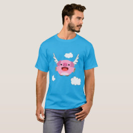 かわいい空飛ぶアニメ豚Tシャツ Tシャツ