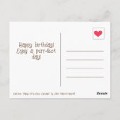 かわいい空飛ぶキティ猫の顔のカップケーキお誕生日おめでとう ポストカード (裏面)