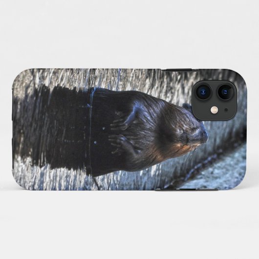 かわいい立ち野生ビーバー2野生生物写真 Case-Mate iPhoneケース (裏面(横))