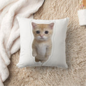 かわいい立つオレンジの子猫の枕カバー クッション (ブランケット)