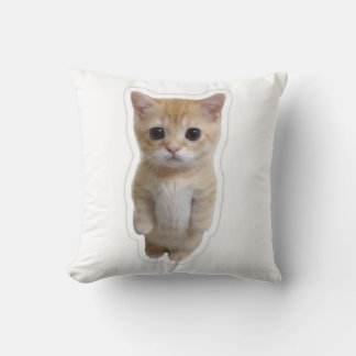 かわいい立つオレンジの子猫の枕カバー クッション