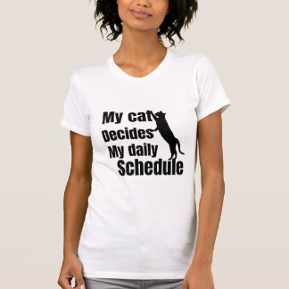 かわいい立つ猫のデザイン Tシャツ