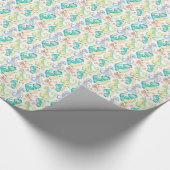 *~*かわいい竜お洒落竜恐竜 ラッピングペーパー (角)