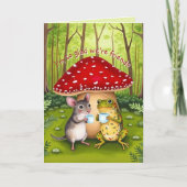 かわいい童話のアートワークカエルとマウスの友情 カード (正面)