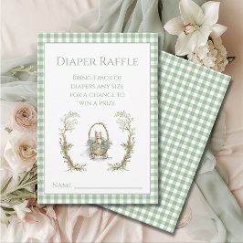 かわいい童話の動物ジンガム赤ちゃんシャワー エンクロージャーカード