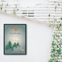 かわいい童話の森の鹿の動物の赤ちゃんシャワー