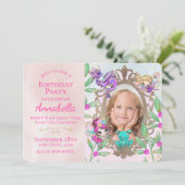 かわいい童話ガーデン妖精と鏡写真 招待状 (スタンド正面)