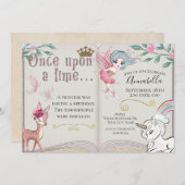 かわいい童話グリッター妖精ガーデン 招待状 (正面/裏面)