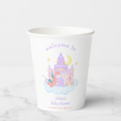 かわいい童話ドラゴンユニコーン赤ちゃんシャワーへようこそ 紙コップ (裏面)