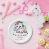 かわいい童話ユニコーン赤ちゃんシャワー ペーパープレート (パーティー)