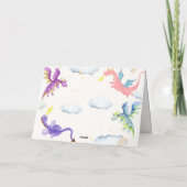 かわいい童話魔法ドラゴンベビーシャワー サンキューカード (裏面)