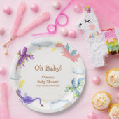 かわいい童話魔法ドラゴンベビーシャワー ペーパープレート (パーティー)