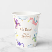 かわいい童話魔法ドラゴンベビーシャワー 紙コップ (裏面)