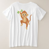 かわいい竹と猿 プラスサイズTシャツ (デザイン裏面)