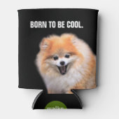 かわいい笑いポメラニア犬犬 缶クーラー (正面)