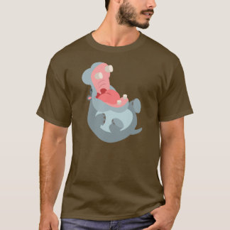かわいい笑いマンガのヒッポTシャツ Tシャツ