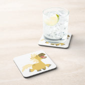 かわいい笑いマンガのポニーコースターセット コースター (右側)