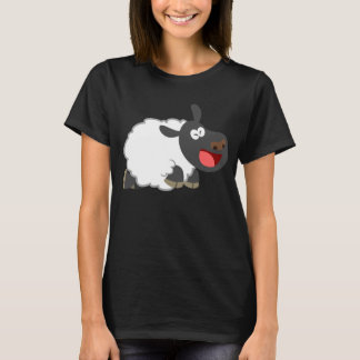 かわいい笑いマンガ羊の女性Tシャツ Tシャツ