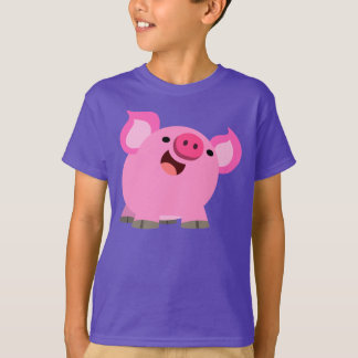 かわいい笑いマンガ豚の子どもTシャツ Tシャツ
