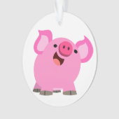 かわいい笑いマンガ豚 オーナメント (正面)